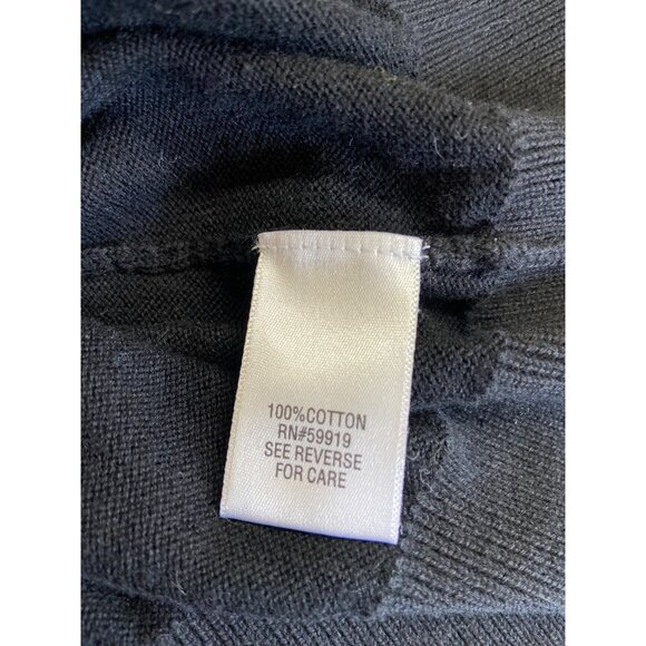 Croft Barrow Womens Cardigan Sweater Small Black Cotton Button-Front Y2K Career - Picture 4 of 11